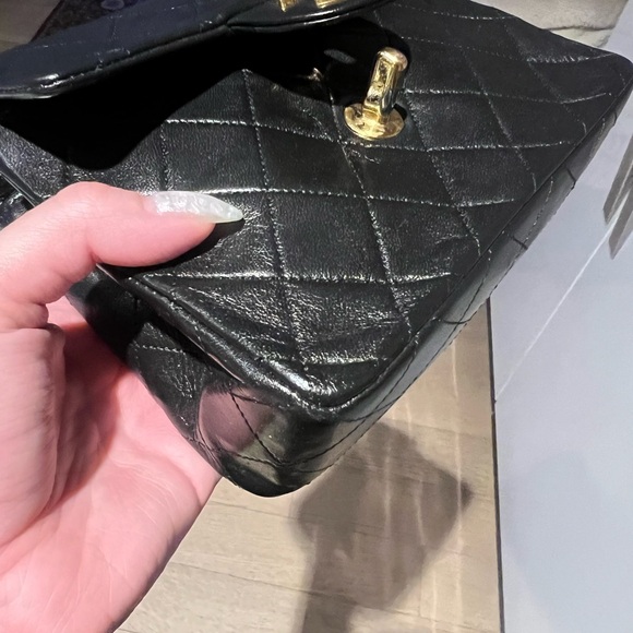 Vintage Classic Chanel Mini Square Flap Black with Gold Hardware - Picture 14 of 17